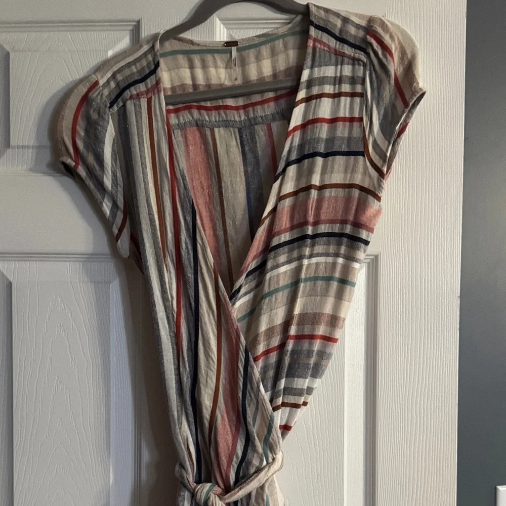 Free People Multicolor Striped Wrap Dress